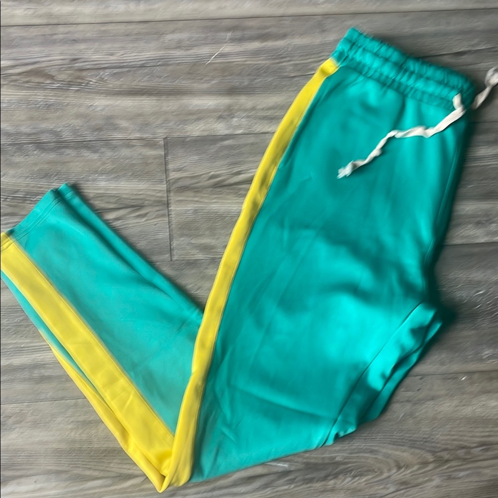 Sigma Beauty Green and Yellow Joggers with Drawstring Waistband